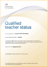 Qualified teacher status- music teacher